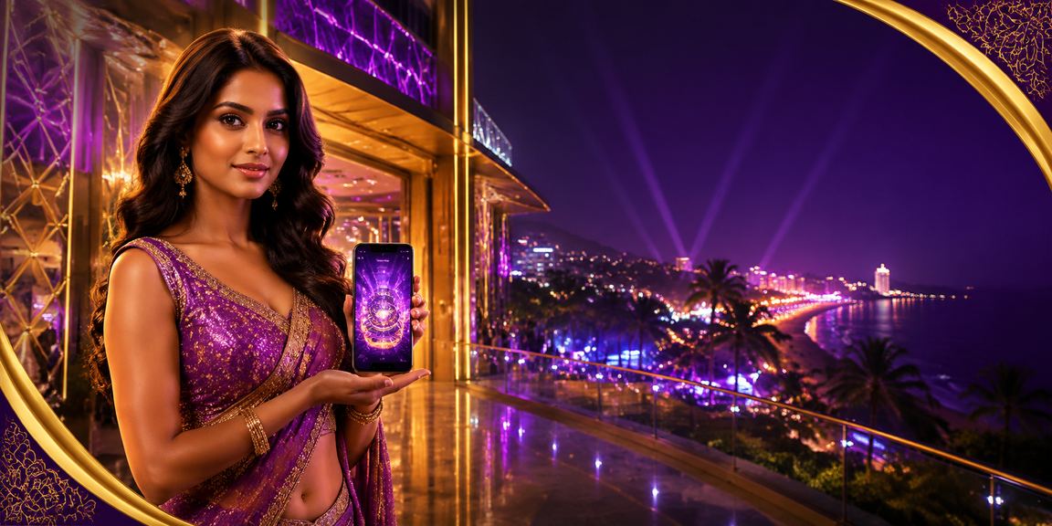 Player using casino app on Goa beach
