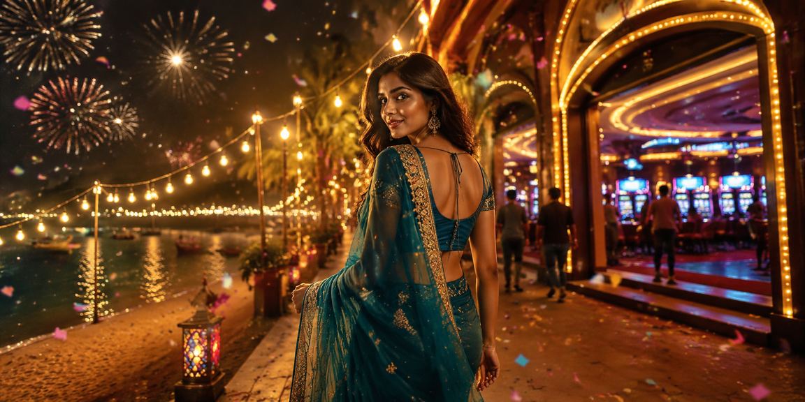 Traditional Indian attire with casino chips representing online betting culture